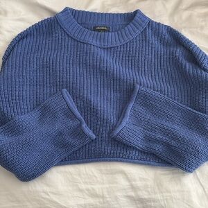 Wild Fable Blue Crew Neck Ribbed Sweater